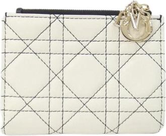 Dior Pre-owned Lady Dior Dahlia Lambskin Wallet Limited - Dames - Vintage Accessoires - Wit - ONE Size - Leer - Vintage