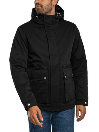 Jack & Jones Jack & Jones Wolf Parka-Jas, Zwart