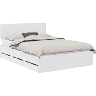 vidaXL Bed Frame with Drawer White 160 x 200 cm Engineer Wood vidaXL