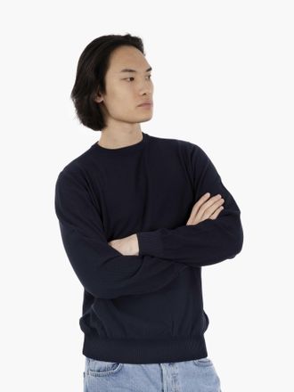 FILIPPO DE LAURENTIIS Maglione girocollo punto riso navy