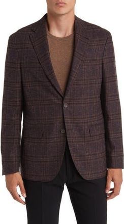 Jack Victor Midland Soft Constructed Plaid Wool Blend Sport Coat in Brown at Nordstrom Rack, Size 36 Short