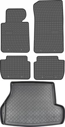 OEM Bmw Serie 3 E46 Familiar De 1998-2005, Juego - Alfombrillas De Goma Para Coche + Alfombrilla Para Maletero