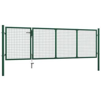 Berkfield Home Garden Gate Steel 350x100 cm Green