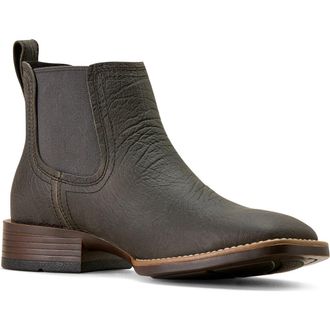 Ariat Booker Wide Square Toe Western Chelsea Boot in Gray at Nordstrom, Size 11.5
