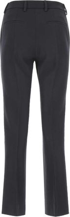 Prada Womens Virgin Wool Cigarette Trousers Navy