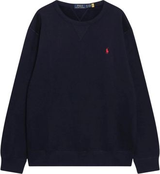 Polo Ralph Lauren Hoodies & sweatvesten, Heren, Blauw, XL, Katoen, Klassiek Sweatshirt met Ronde Hals