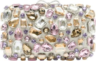Self Portrait Tassen, Dames, Veelkleurig, ONE Size, Polyester, Multi Crystal Embellished Clutch Bag