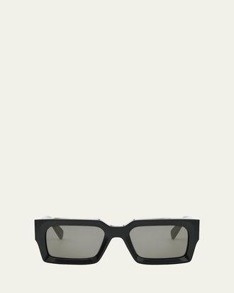Celine Bold 3 Dots Beveled Acetate Rectangle Sunglasses