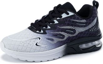 Generic Womens Fashion Mesh Running Shoes Lace Up Design Comfortable Sneakers for Daily Wear and with Style (Black, 6.5)