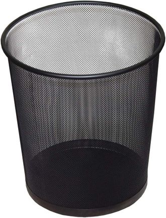 OEM Cubo Redondo De Malla Negra, 12 Litros, Papelera Met&aacute;lica Para Oficina Y Hogar, Dise&ntilde;o Transpirable, Revestimiento Resistente A La Corrosi&oacute;n, Base A P