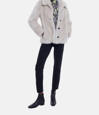 The Kooples Faux Fur Coat In Ecru