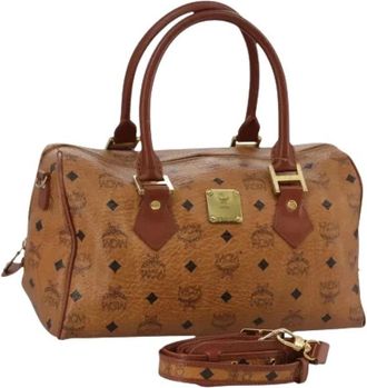 MCM Pre-owned Boston Bag - Dames - Vintage Handtas - Bruin - ONE Size - Leer - Vintage