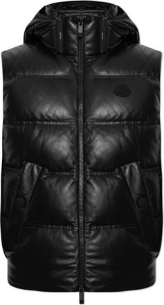 Moncler Impression Down Vest - Dames - Bodywarmers - Zwart - S - Leer - Jassen