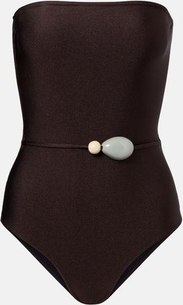 Adriana Degreas Belted embellished swimsuit