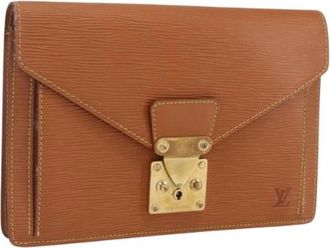 Louis Vuitton Pre-owned Leren Clutch - Dames - Vintage Clutch - Bruin - ONE Size - Leer - Vintage