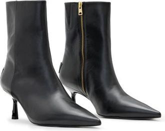 AllSaints Vivian Pointed Toe Bootie in Black at Nordstrom, Size 10.5Us