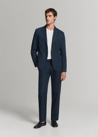 Mango Giacca completo slim-fit lino lyocell navy - Uomo - 48 - MANGO MAN
