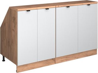 Vicco Conjunto De Armarios Para Techo Inclinado Rion, Ondulaci&oacute;n Blanca, 140 Cm Lote De 2 Carcasas De Armario 60 Cm De Profundidad, Vicco