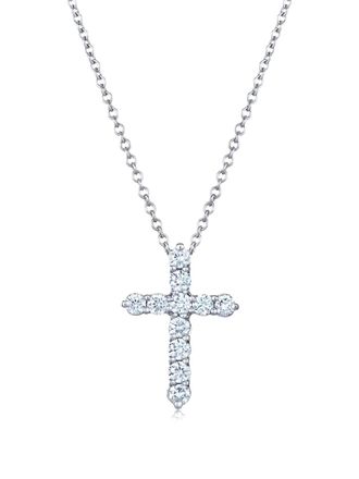 Kwiat 18K white gold cross-pendant diamond necklace - Zilver