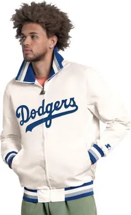 Starter Mens Starter White Los Angeles Dodgers The Captain Cooperstown Logo Full-Zip Varsity Jacket at Nordstrom, Size Xxx-Large