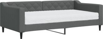 vidaXL Daybed with Mattress Dark Grey 90x190 cm Fabric vidaXL