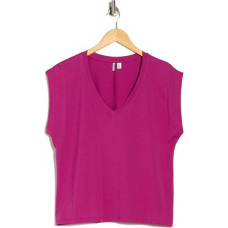 Nordstrom V-Neck Pima Cotton T-Shirt in Pink Wild Aster at Nordstrom Rack, Size X-Small