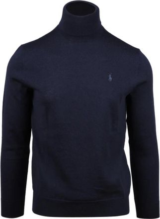 Polo Ralph Lauren Merino wollen coltrui - Heren - Coltruien - Blauw - 2XL - Wol - Truien & Vesten