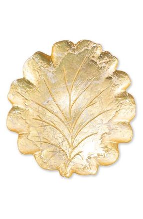 Vietri Moon Glass Leaf Platter in Gold at Nordstrom