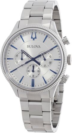 Bulova Classic Chronograph Quartz Silver Dial Mens Watch 96A321