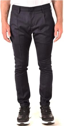 Dondup Blauwe Broek - Heren - Slim Fit Broeken - Blauw - W32 - Wol - Broeken