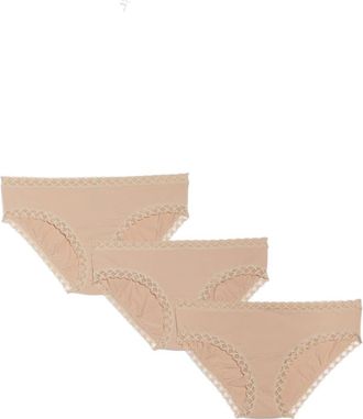 Natori Bliss 3-Pack Cotton Blend Briefs in Cafe at Nordstrom, Size Xx-Large