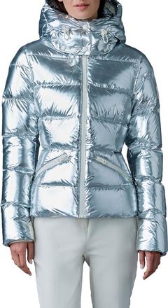Mackage Madalyn Water Repellent Down Puffer Jacket in Silver at Nordstrom, Size Xx-Large
