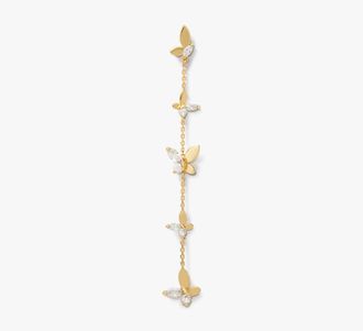 Kate Spade New York Womens Social Butterfly Linear Earrings in Beige | Cubic Zirconia