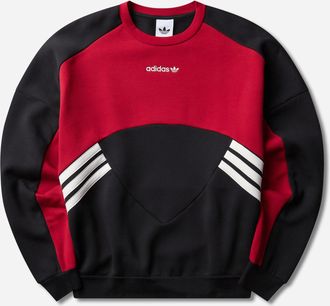 adidas Men s Munich 93 Crewneck Sweatshirt Black / Team Victory Red