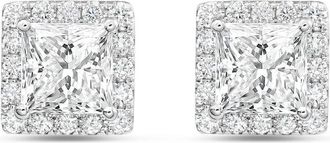 Diana M. Jewels 14KT WHITE GOLD LAB GROWN FASHION EARRINGS WEIGHING 5.00 CTS TW