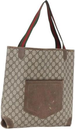 Gucci Pre-owned Canvas Tote Bag - Dames - Vintage Shopper - Beige - ONE Size - Vintage