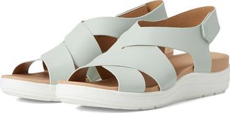 Dr. Scholls Time Fun Sandal Womens Wedge Shoes Ocean Green Smooth : 8.5 M, Leather