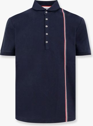 Thom Browne Cotton jersey polo shirt with iconic stripes - THOM BROWNE - gender_Man