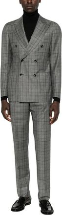 Tagliatore Kostuums, Heren, Grijs, 2Xl, Leer, Double-breasted Suit