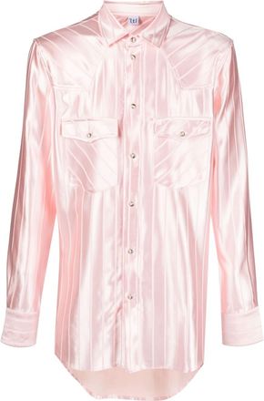Winnie New York stripe-print shirt - men - Silk/Wool - M - Pink