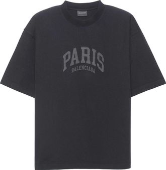 Balenciaga Cities Paris T-Shirt Medium Fit Nero 612966TLVL71069