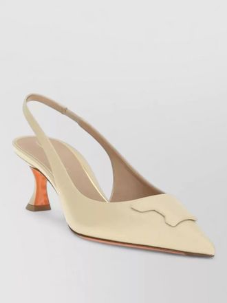 Santoni leather slingback mules