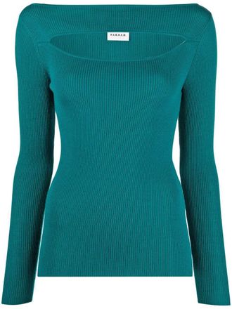 P.A.R.O.S.H. cut out-detail knitted top - Blue