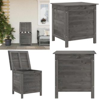 vidaXL Contenitore da Giardino Antracite 50x49x56,5 cm Massello Abete - Contenitore in legno - Contenitore per oggetti da esterno