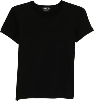 Tom Ford Cotton T-Shirt With Tf Logo Embroidery