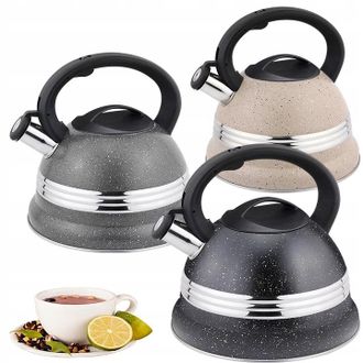 OEM Hervidor De Gas Elegante Y Tradicional De Acero Inoxidable Para Inducci&oacute;n. Tres Colores. 3 Litros