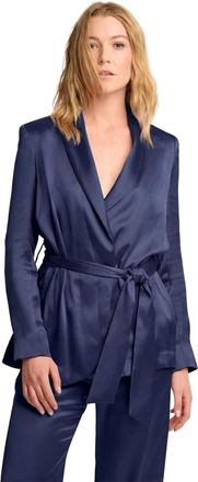 Kocca Jassen, Dames, Blauw, L, Leer, Kristal Blazer