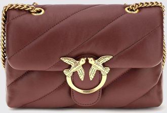 Pinko Mini borsa Classic Love Bag Puff in nappa matelass&eacute; con fibbia Love Birds