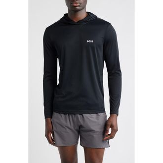 BOSS Hooded Long Sleeve Rashguard in Black at Nordstrom, Size Xx-Large