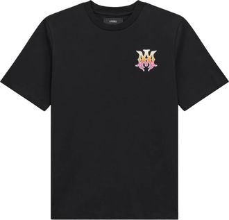 Amiri Ma Surf Lj Reg Flame Logo Black Cotton T-Shirt